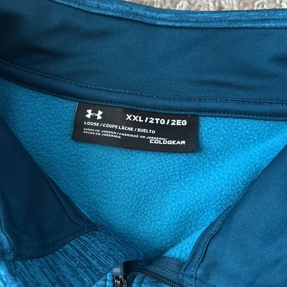 NWT Mens Under Armour Techno Teal Fleece 1/2Zip Pullover Jacket 1320745 Size XXL - Picture 8 of 12